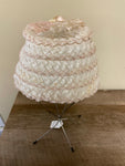 Vintage Womens 1950s Straw Hat with Cream Flowers and Ribbon 7” Band