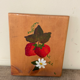 *Vintage Pair Set/2 Hand Painted MCM 1960s-1970s Fruits on Wood Block