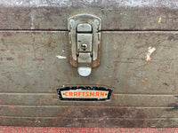 Vintage Craftsman Metal Tool Box 3 Handles Saw Slot Removable Caddy #413
