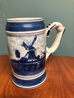 *Vintage STEIN Holland Ceramic Hand Painted Delft Blue Beer Mug