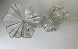 (L) €€ Pair/Set of 2 Heavy Cut Glass Taper 7.25” Candle Holders