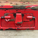 *Vintage Rustic Red & Gray Metal Assortment Box Mighty