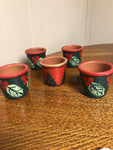 €a** Set/5 Colonial Candle of Cape Cod Pottery Votive Candle Holders W9819 W9821