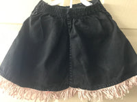*Vintage Girls Sz 3/4T Western Cowgirl Black Fringed Skirt