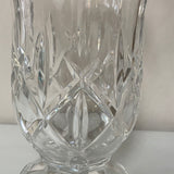 (L) <€€ Heavy Crystal Clear 9” Flower VASE Star Cut Dodecagon Rim Decor