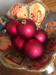 a** Red Matte Christmas Holiday Ornament 7.5” Lot of 6