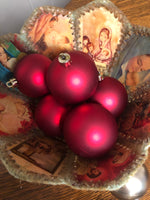 *Red Matte Christmas Holiday Ornament 7.5” Lot of 6