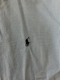 +* Mens Ralph Lauren Polo Logo Classic Fit Medium Blue Mini Plaid Cotton Button Down Long Sleeve