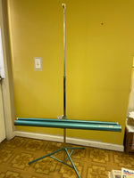 a** Vintage Turquoise DA-LITE Silver Pacer Film PROJECTOR SCREEN w/ Tripod Stand 40"x 40"