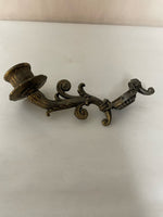 <€€ Pair/Set of 2 Vintage Ornate Cast Metal Antiqued Taper Candelabra Candle Holder Arm Parts Only