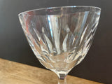 a* Single Crystal Wine Glass Goblet Pressed Glass Stemmed  5.75” H x 3.75” Diameter
