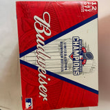 RARE Budweiser 2015 World Series Champ Unopened 12-16oz Red Aluminum Bottles KC Royals