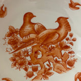 + Vintage Hand Painted LJ Japan Porcelain Bowl Birds Orange #3978-RC Decor