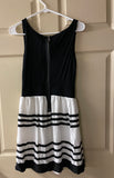 Womens Juniors Medium BEBOP DRESS Sleeveless Black & White Flare Skirt