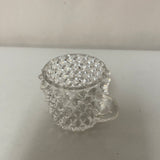 a** Vintage Mini Clear Glass Cup w/ Handle Studded Knubbed