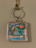 €€ Vintage 1993 HAWAII Keychain Key Chain Clear Acrylic