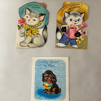 a* Vintage (1950-1960) Lot/5 Used Mommy Mom Birthday Greeting Cards Crafts Scrapbooking