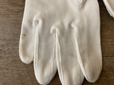 *Vintage 7.5” Womens Short White Nylon Gloves Eyelet Edge