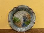 ~€ Pottery Stone Crackle Glass Ashtray Trinket Dish Tray