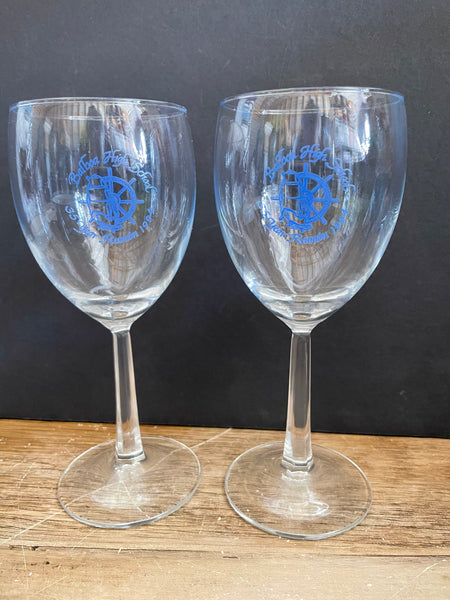 * Vintage Pair/Set of 2 Wine Glasses Balboa High School 35 Year Reunion 1994