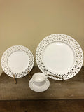 €€ @HOME White Lace China Porcelain Variety of Pieces