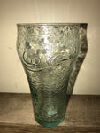 a* Green Tint Pebble Grain Glass COCA COLA Drinking Glass