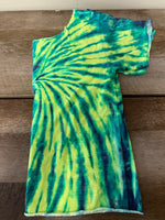 Womens Juniors Medium Tye Dye Green Blue Yellow Crop Shirt