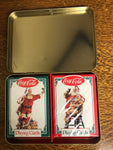 Vintage 1994 COCA COLA Coke Commemorative Christmas Nostalgia Santa  Playing Cards Set/2 Decorative Hinged Lid Tin