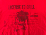 *Vintage Mens LICENSE TO GRILL Red Short Sleeve Size LARGE