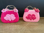 Pair of Pink Heart Ceramic Baskets Planters Valentine’s Day Decor
