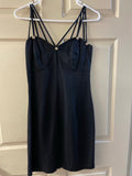 Womens Sz 6/8 Lawrence KURTZ Black Party Cocktail Dress Straps DAMAGED