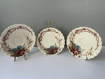 Vintage Set/3 Clarice Cliff A J Wilkinson England 5.75” Saucers “HARVEST” Floral Pattern