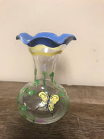 LENOX 6” Glass Vase Butterfly Meadow Hand Painted