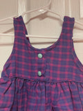 Vintage Toddler Girl 2T Sleeveless Jumper Dress All Season Pink & Purple Checkered