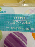 NEW Easter Eggs Vinyl Tablecloth 60" x 102" Rectangle Sealed