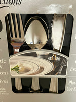 a** NEW WNA Reflections 160 Piece Set Heavy Plastic Silverware 80 Forks/40 Spoons & Knives