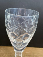 a** Crystal Cut Clear Glass Cordials Wine Goblet Barware Glasses Set of 3 4” H