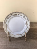 €€ Vintage China Hand Painted NIPPON Raised Gold Scroll 6.5” Set of 4 Bread Plates