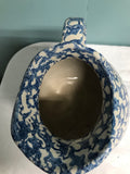 €a** Pottery 5” Blue Pitcher Spongeware Splatterware Country Farmhouse