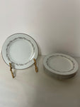 €¥ Vintage Noritake Crestmont 6013 China Set/6 6.25” Bread Plates Gray Platinum Rim