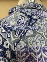 *Vintage A|M Sport Womens Purple Floral Print Short Sleeve Blouse Top Medium