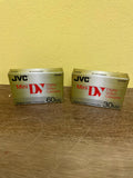 NEW Pack of 2 JVC DVM60 & DVM30 Mini Digital Video Cassettes 60 & 30 Minute Tapes
