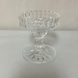 (L) <€€ Heavy Crystal Cut Candle Holder Taper Votive Round Pedestal