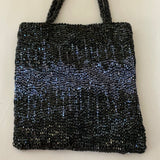 a** Small Black & Blue Beaded Purse Bag Formal Evening