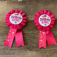 *Birthday Girl Award Ribbon Rosette Badge Pin Children's Party Favors