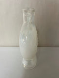 a** Vintage Milk Glass Whiskey Bottle Decanter White Jim Beam w/ Stopper Pressed Design