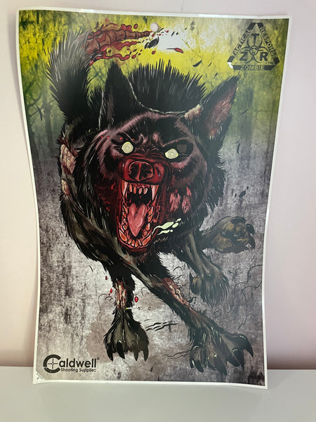 a** Caldwell Shooting Supplies Target Practice (1-Single) Paper Wolf Tactical Response Zombie Art