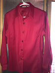Womens Small PETITE SOPHISTICATE Red Jacket Button Down Faux Suede