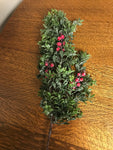 *NEW Christmas Holiday Set/4 19” Glitter Evergreen Berry Stems