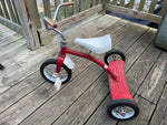 a*€ Vintage Roadmaster USA Tricycle Red with White Seat